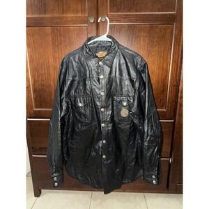 Vintage Harley Davidson Mens Leather Shirt Jacket size XXL